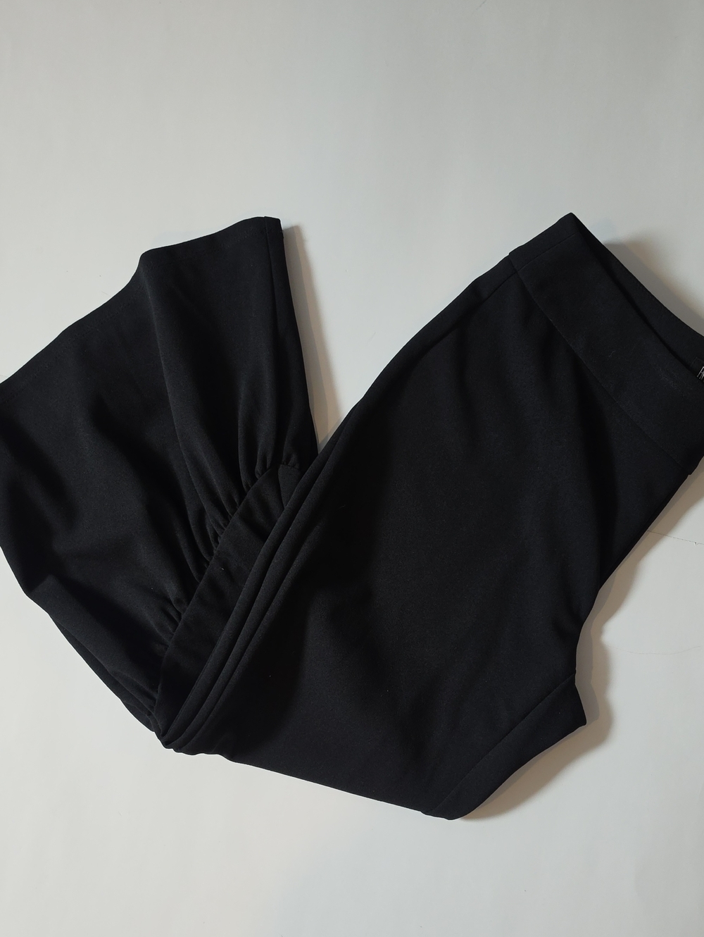 INC International Concepts Black Wide-Leg Ponte Jumpsuit with Gathered Waist